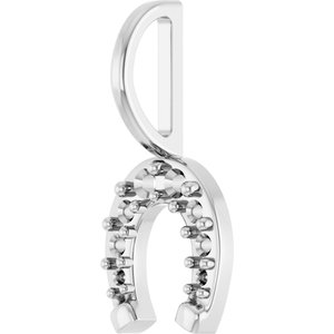 10K X1 White Gold Accented Horseshoe Charm/Pendant Mounting – image 4