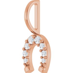 10K Rose Gold Accented Horseshoe Charm/Pendant Mounting – image 3
