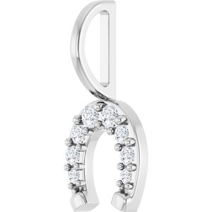 Sterling Silver Accented Horseshoe Charm/Pendant Mounting – image 3