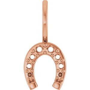 18K Rose Gold Accented Horseshoe Charm/Pendant Mounting – image 2