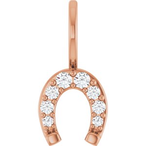 14K Rose Gold 1/8 CTW Natural Diamond Horseshoe Charm/Pendant