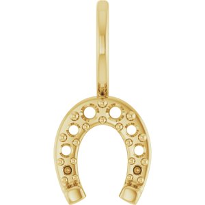 14K Yellow Gold Accented Horseshoe Charm/Pendant Mounting – image 2