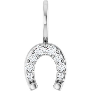 Platinum Accented Horseshoe Charm/Pendant Mounting
