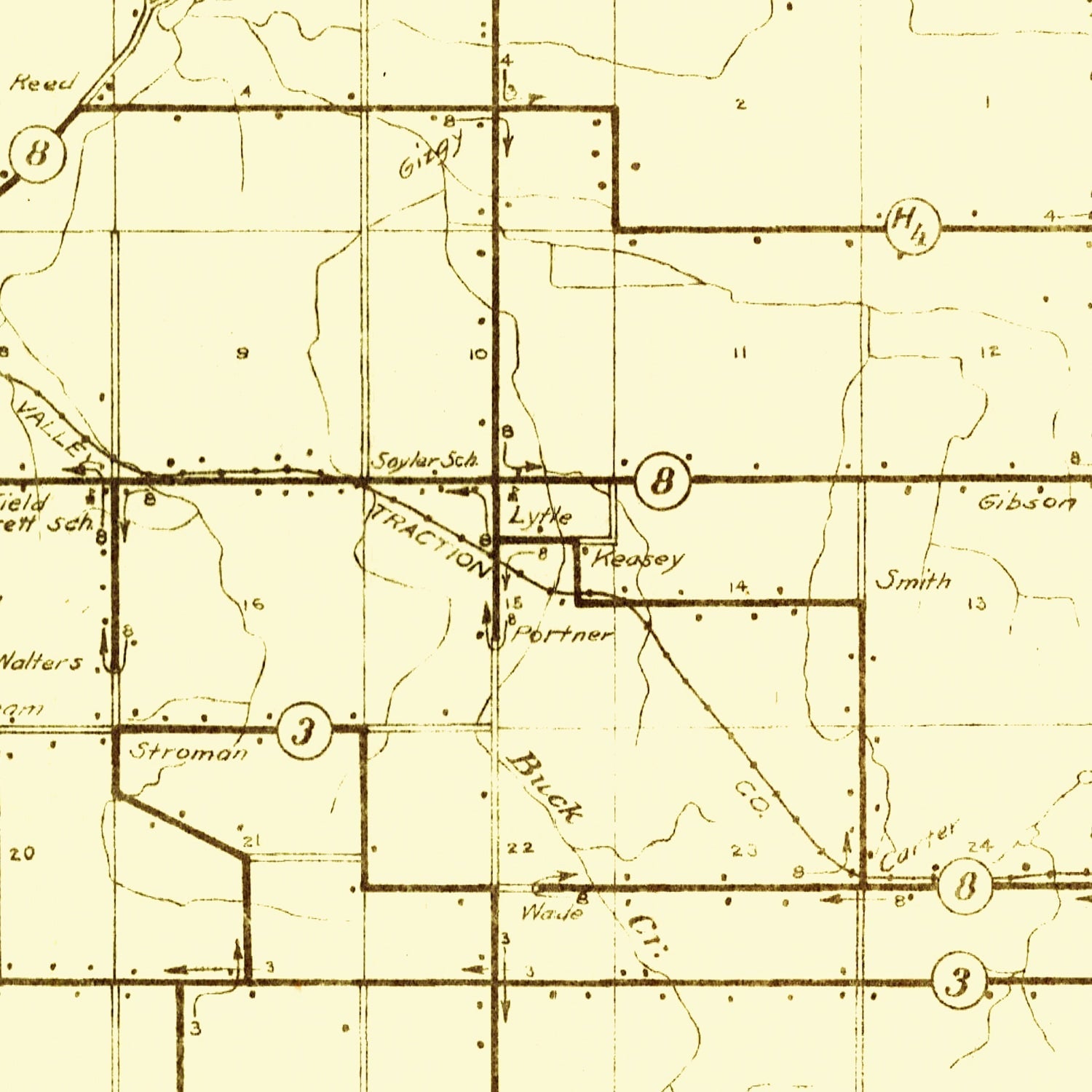 Vintage Map of LaGrange County, Indiana 1909