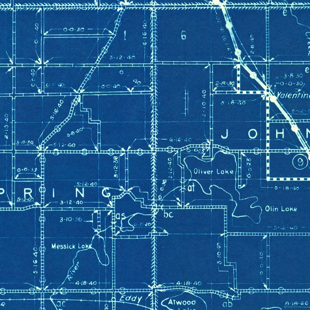 Vintage Map of LaGrange County, Indiana 1936