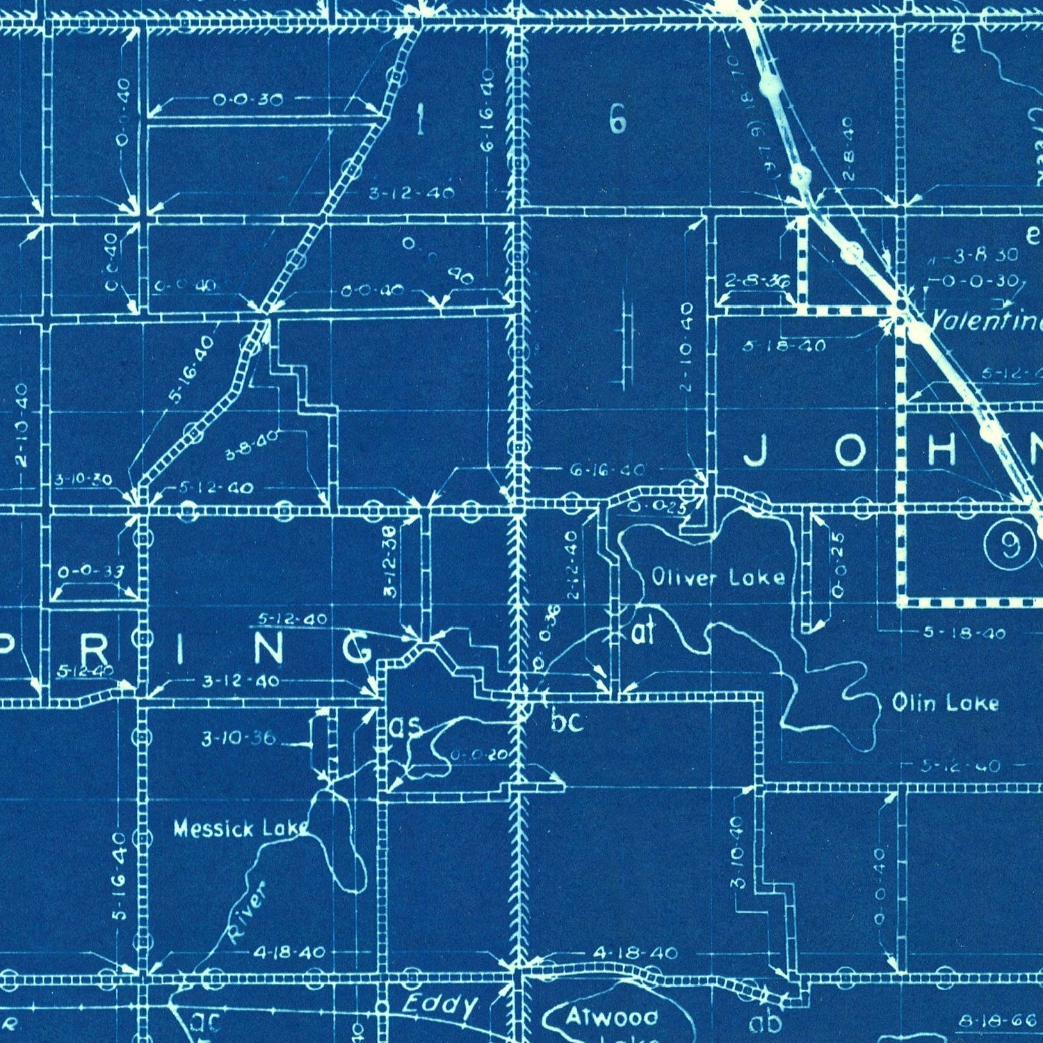 Vintage Map of LaGrange County, Indiana 1936