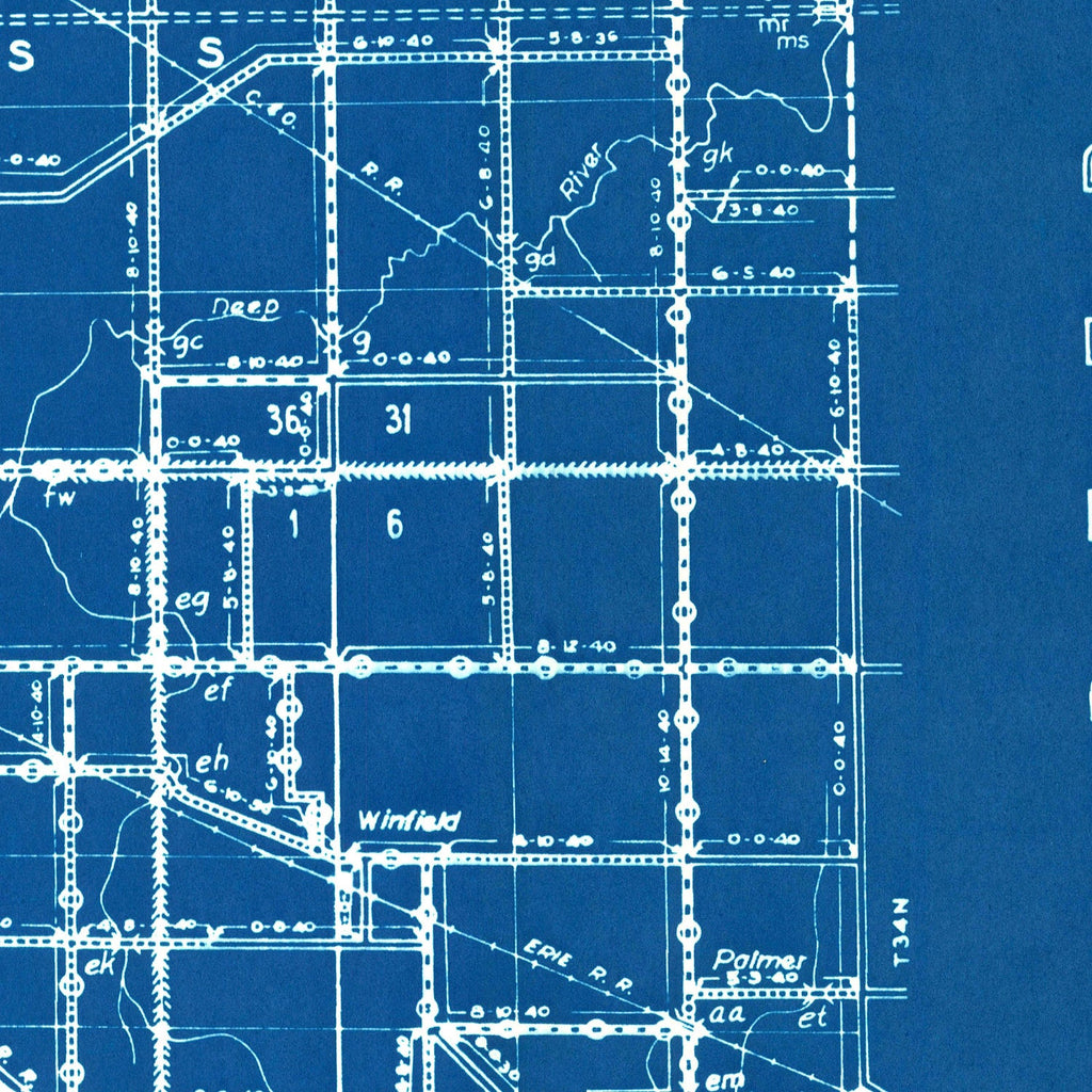 Vintage Map of Lake County, Indiana 1936