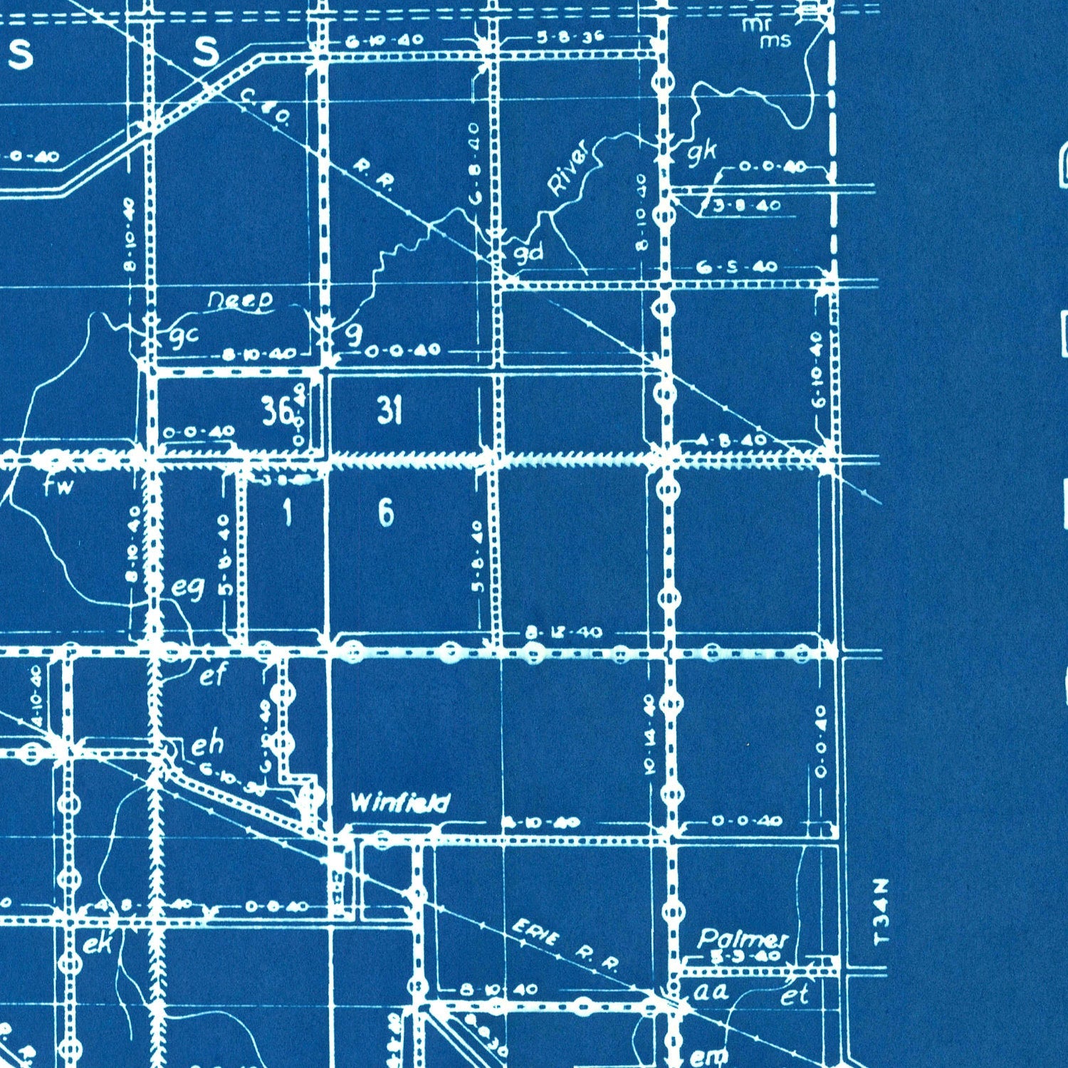 Vintage Map of Lake County, Indiana 1936