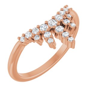 14K Rose 1/4 CTW Natural Diamond Accented Contour Band
