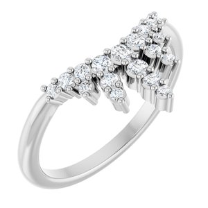 Platinum 1/4 CTW Natural Diamond Accented Contour Band