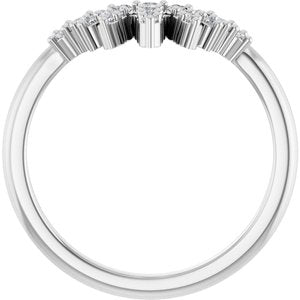 14K White 1/4 CTW Natural Diamond Accented Contour Band