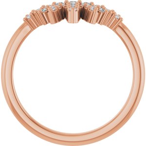 14K Rose 1/4 CTW Natural Diamond Accented Contour Band
