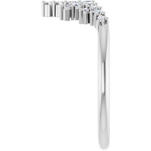 14K White 1/4 CTW Natural Diamond Accented Contour Band