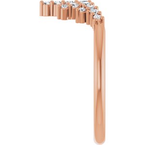 14K Rose 1/4 CTW Natural Diamond Accented Contour Band