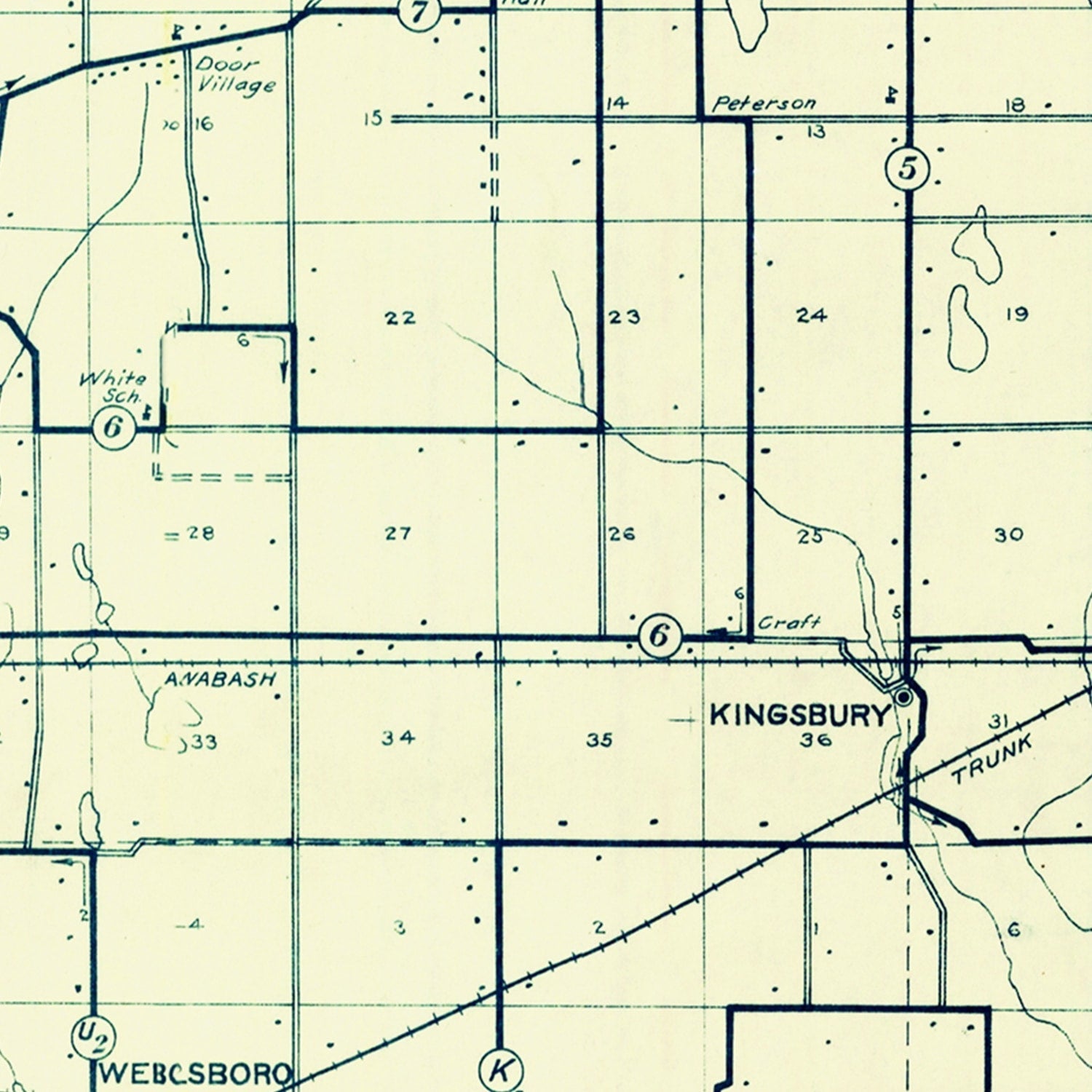 Vintage Map of LaPorte County, Indiana 1910