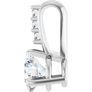 14K White 1/4 CTW Natural Diamond Pendant