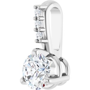 14K White 1/4 CTW Natural Diamond Pendant