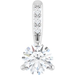 14K White 1/4 CTW Natural Diamond Pendant