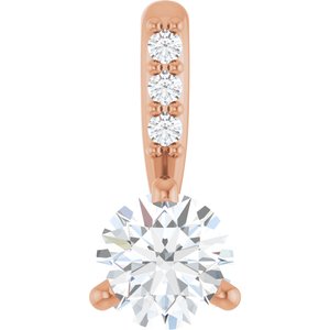 14K Rose 1/4 CTW Natural Diamond Pendant