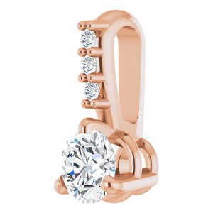 14K Rose Gold 1/5 CTW Natural Diamond Pendant