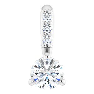 14K White 1/5 CTW Natural Diamond Pendant