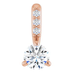 14K Rose 1/5 CTW Natural Diamond Pendant