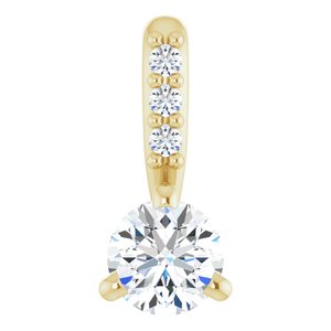 14K Yellow Gold 1/5 CTW Natural Diamond Pendant