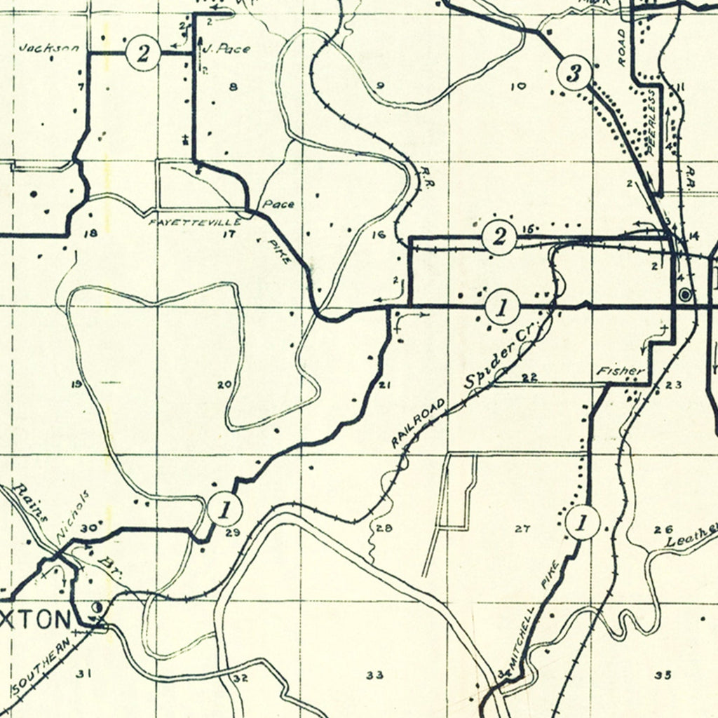 Vintage Map of Lawrence County, Indiana 1909