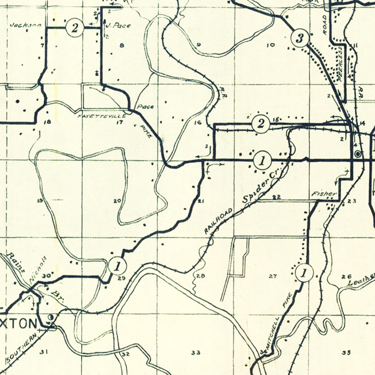 Vintage Map of Lawrence County, Indiana 1909