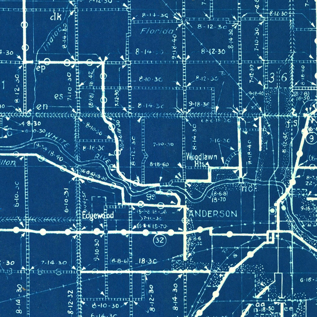 Vintage Map of Madison County, Indiana 1936