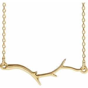 14K Yellow Branch Bar 16-18" Necklace
