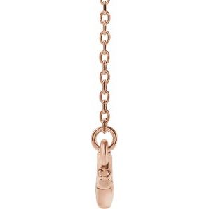 14K Rose Branch Bar 16-18" Necklace