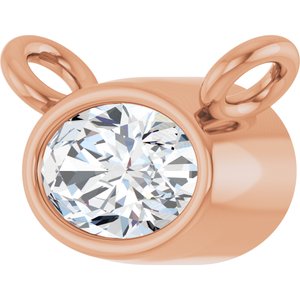 14K Rose 1/4 CT Lab-Grown Diamond Necklace Center