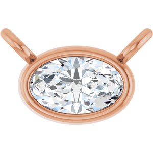 14K Rose 1/4 CT Lab-Grown Diamond Necklace Center