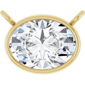 14K Yellow 1 CT Lab-Grown Diamond Necklace Center