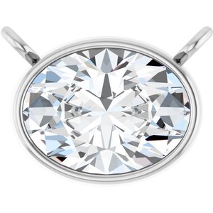 14K White 1 CT Lab-Grown Diamond Necklace Center