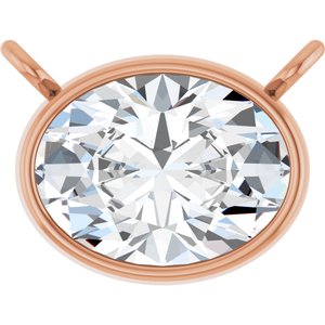 14K Rose 1 CT Lab-Grown Diamond Necklace Center