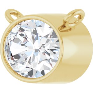 14K Yellow 1 CT Lab-Grown Diamond Necklace Center