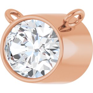 14K Rose 1 CT Lab-Grown Diamond Necklace Center