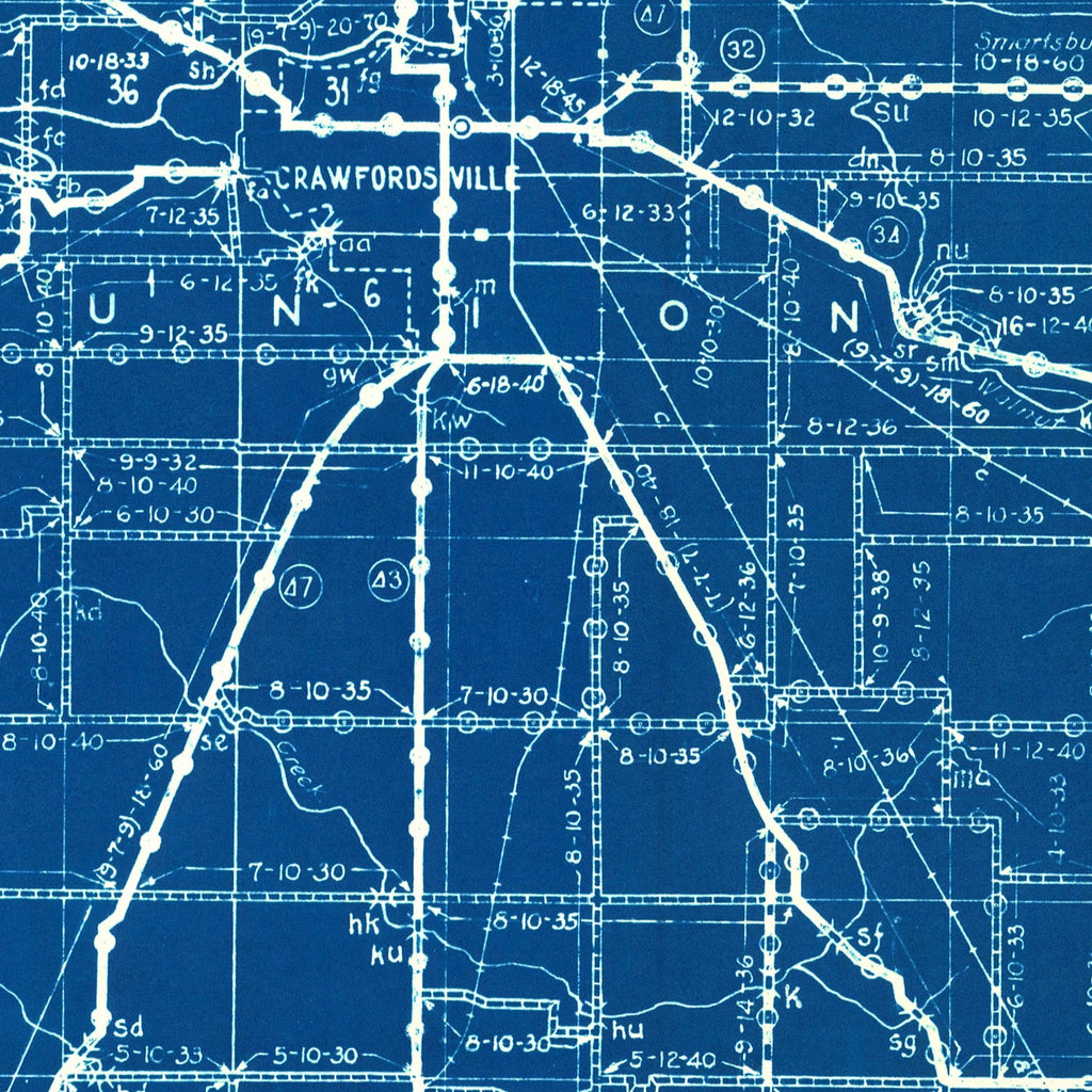 Vintage Map of Montgomery County, Indiana 1936