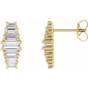 14K Yellow Gold 1 1/2 CTW Lab-Grown Diamond Earrings