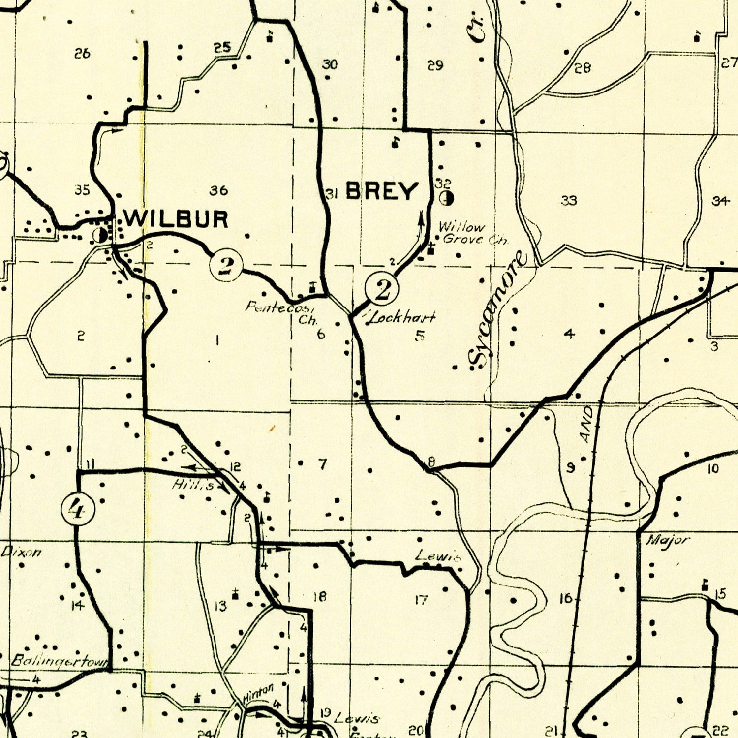 Vintage Map of Morgan County, Indiana 1911