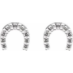 Sterling Silver Accented Horseshoe Earring Mounting – image 2