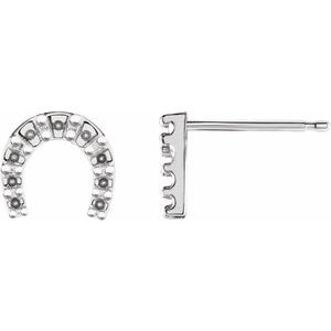 Sterling Silver Accented Horseshoe Earring Mounting
