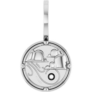 Platinum 1.5 mm Round Accented Air Element Pendant Mounting – image 2