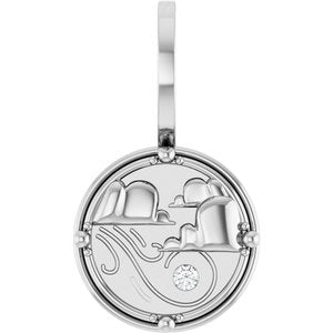 Platinum 1.5 mm Round Accented Air Element Pendant Mounting