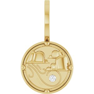 14K Yellow Gold 1.5 mm Round Accented Air Element Pendant Mounting
