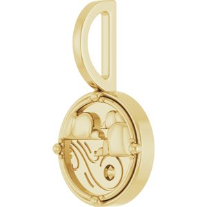 14K Yellow Gold 1.5 mm Round Accented Air Element Pendant Mounting – image 5