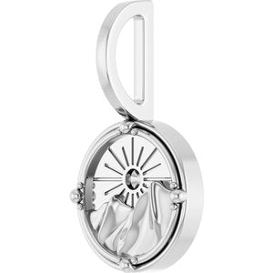 14K White Gold 1.5 mm Round Accented Earth Element Pendant Mounting – image 5