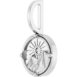 14K White Gold 1.5 mm Round Accented Earth Element Pendant Mounting – image 4
